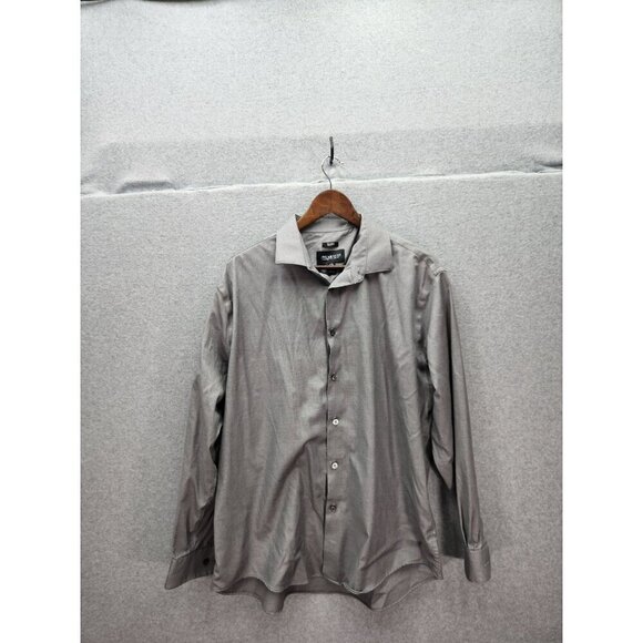 Awearness Kenneth Cole Non-Iron Slim Fit Dress Shirt 17.5 34/35 Gray - Picture 1 of 4